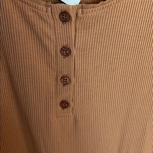 NWT $265 WOLFORD bodysuit string Henley camel tan L - Picture 5 of 6